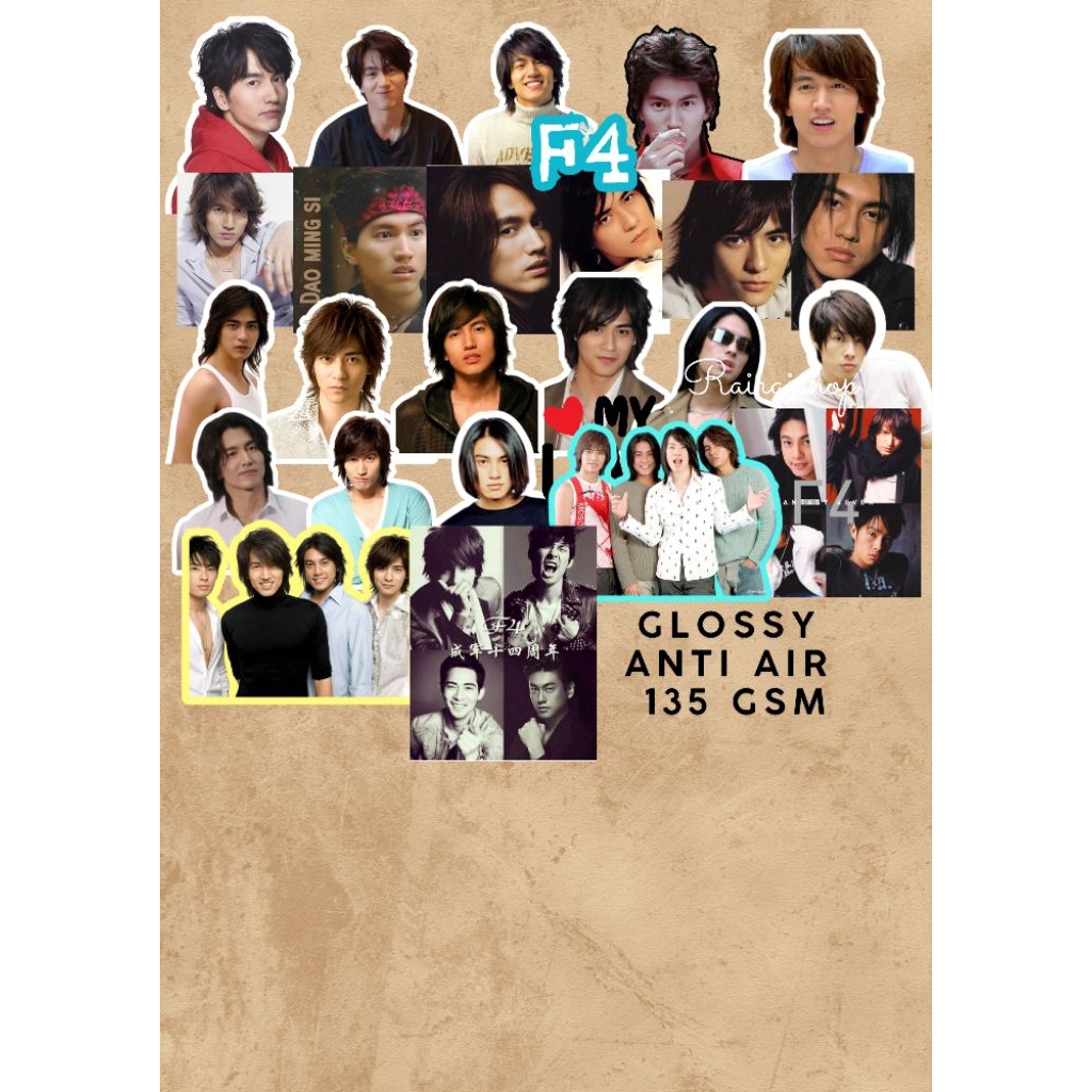 Stiker F4 Jerry Yan Vic Chou Meteor garden vannes wu Glossy Waterproof
