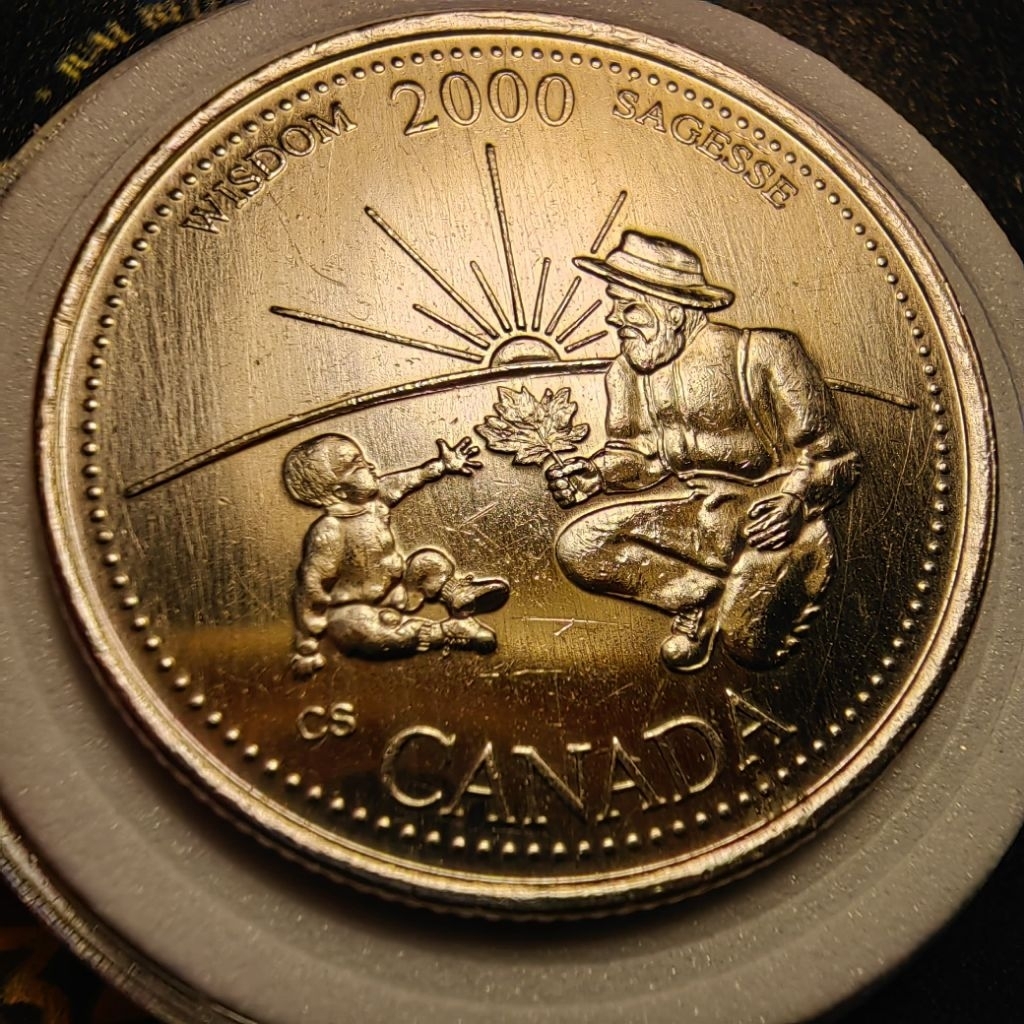koleksi 25 cent regina canada commemorative tahun 2000 sudah di kemas pelindung koin asli