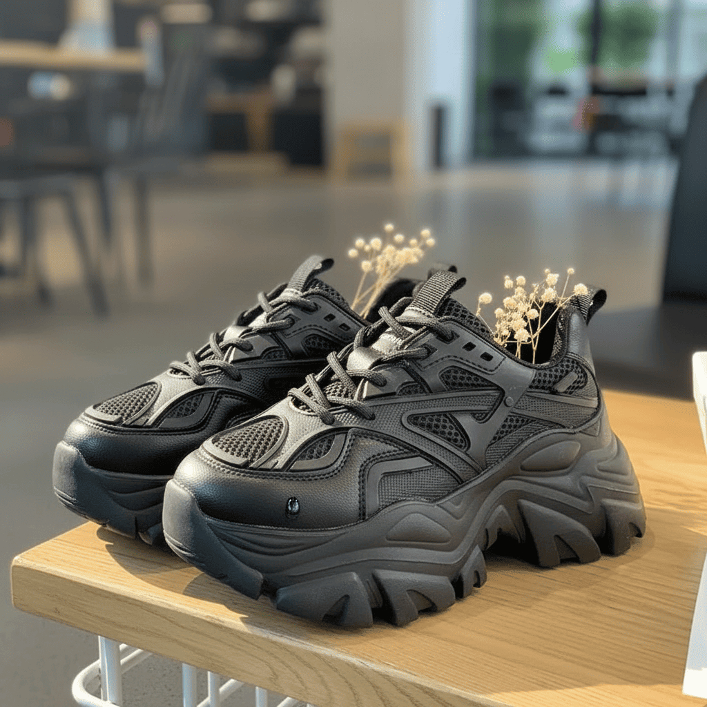 Sepatu Wanita Korea Hitam Putih Polos Sepatu Sneakers Wanita Import Yijin 117