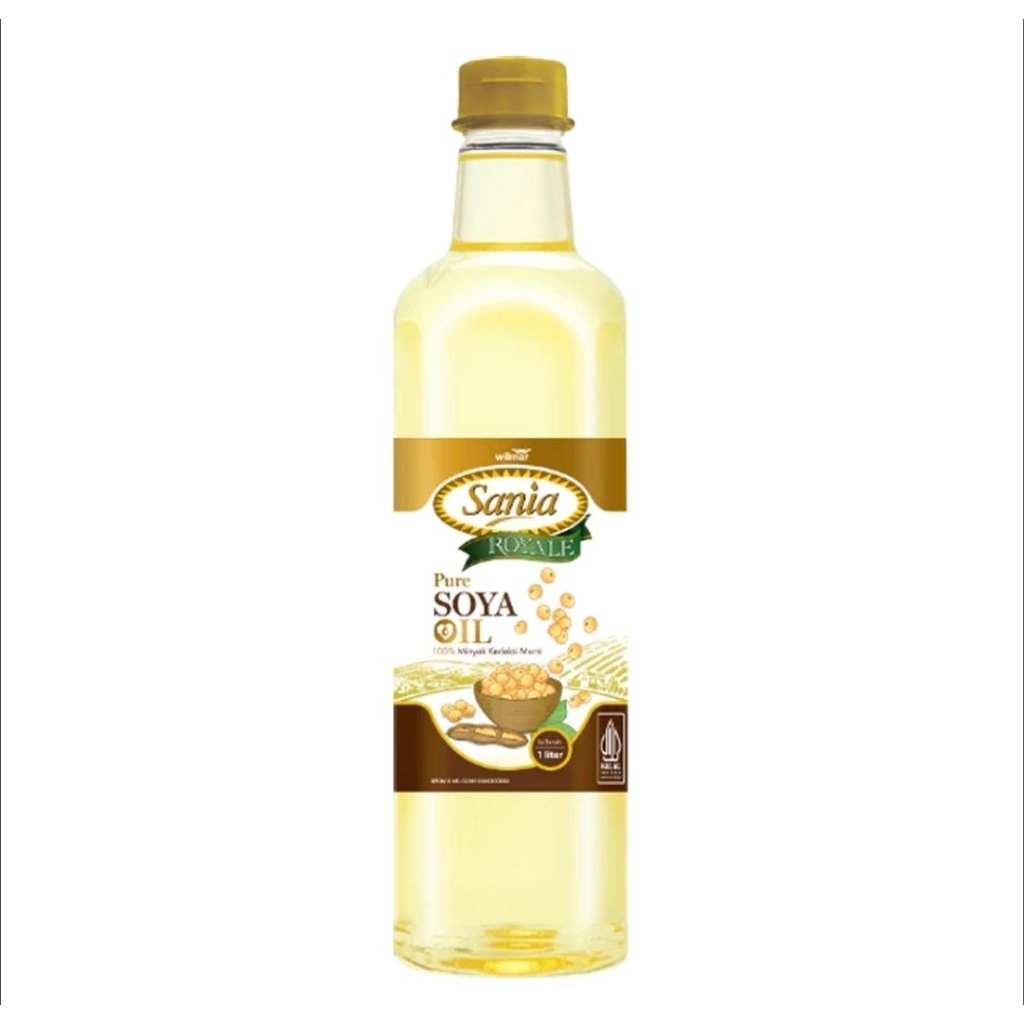 Minyak goreng Sania Royal ukuran 1 liter atau 1000ml. Minyak kedelai sehat dan bernutrisi. kemasan b