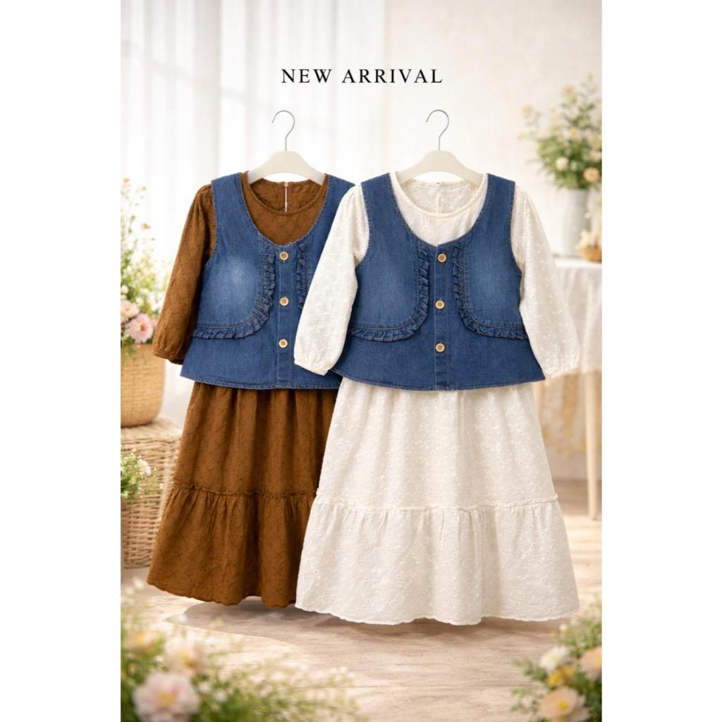GAMIS ANAK-ANAK/ GAMIS ANAK PEREMPUAN/ GAMIS ROMPI DENIM