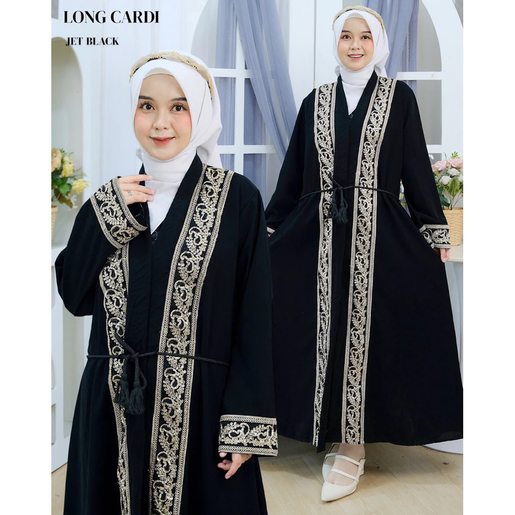 Abaya outer bordir renda mewah - abaya el ijaz outer aja bordir - outer mewah renda bordir TERBARU