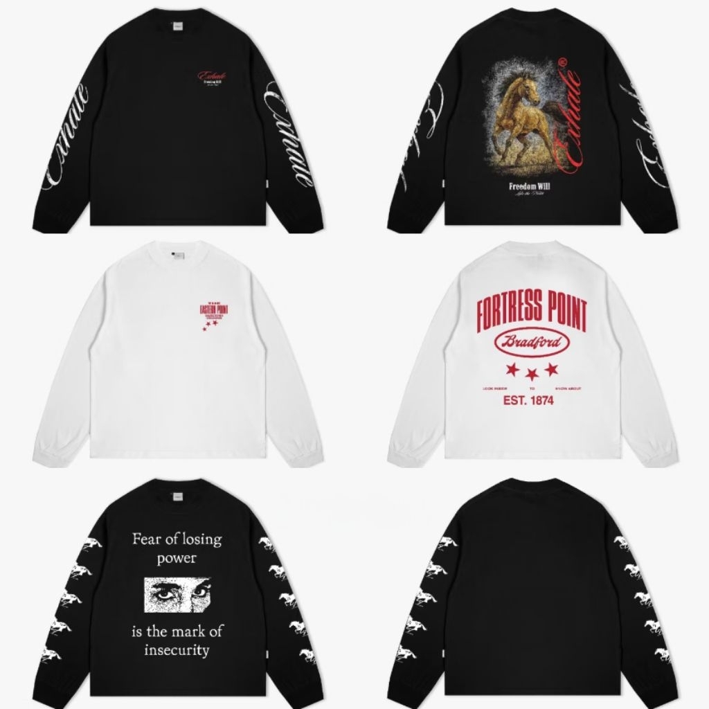 Exhale T Shirt Kaos Boxyfit Longsleeve