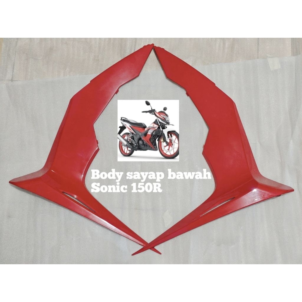 Body Sayap Bawah SET Sonic 150R - Cover Side Lower Sonic 150R Merah Ori HGP Honda