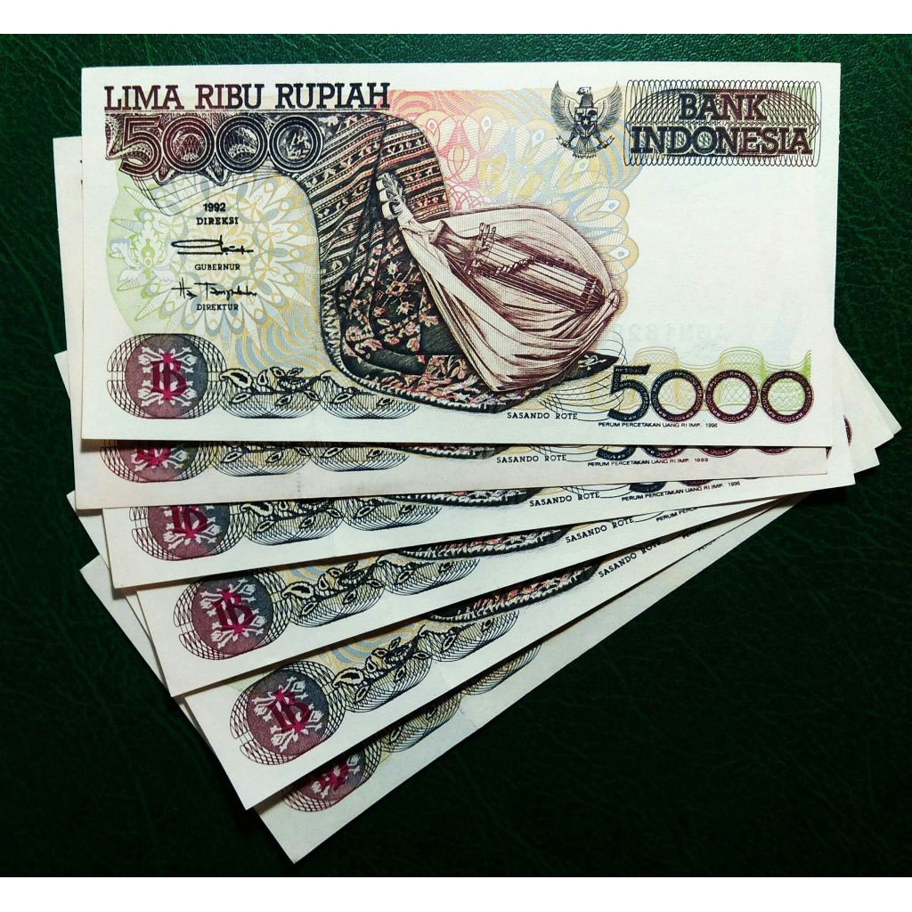 5000 Rupiah Sasando Rote 1992 Gress