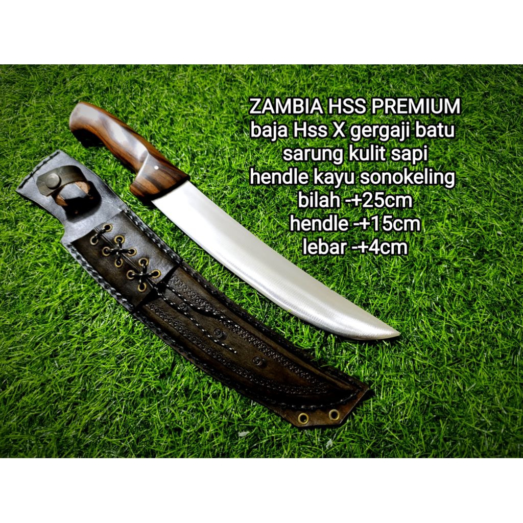 Pisau sembelih Hss premium skinning knife sarung kulit boning bilah presisi