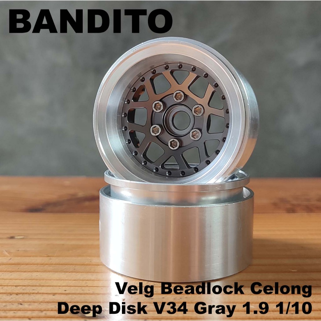 Velg Beadlock 1.9 Celong Deep Disk V34 Bandito For Axial Freemen Bandito RGT