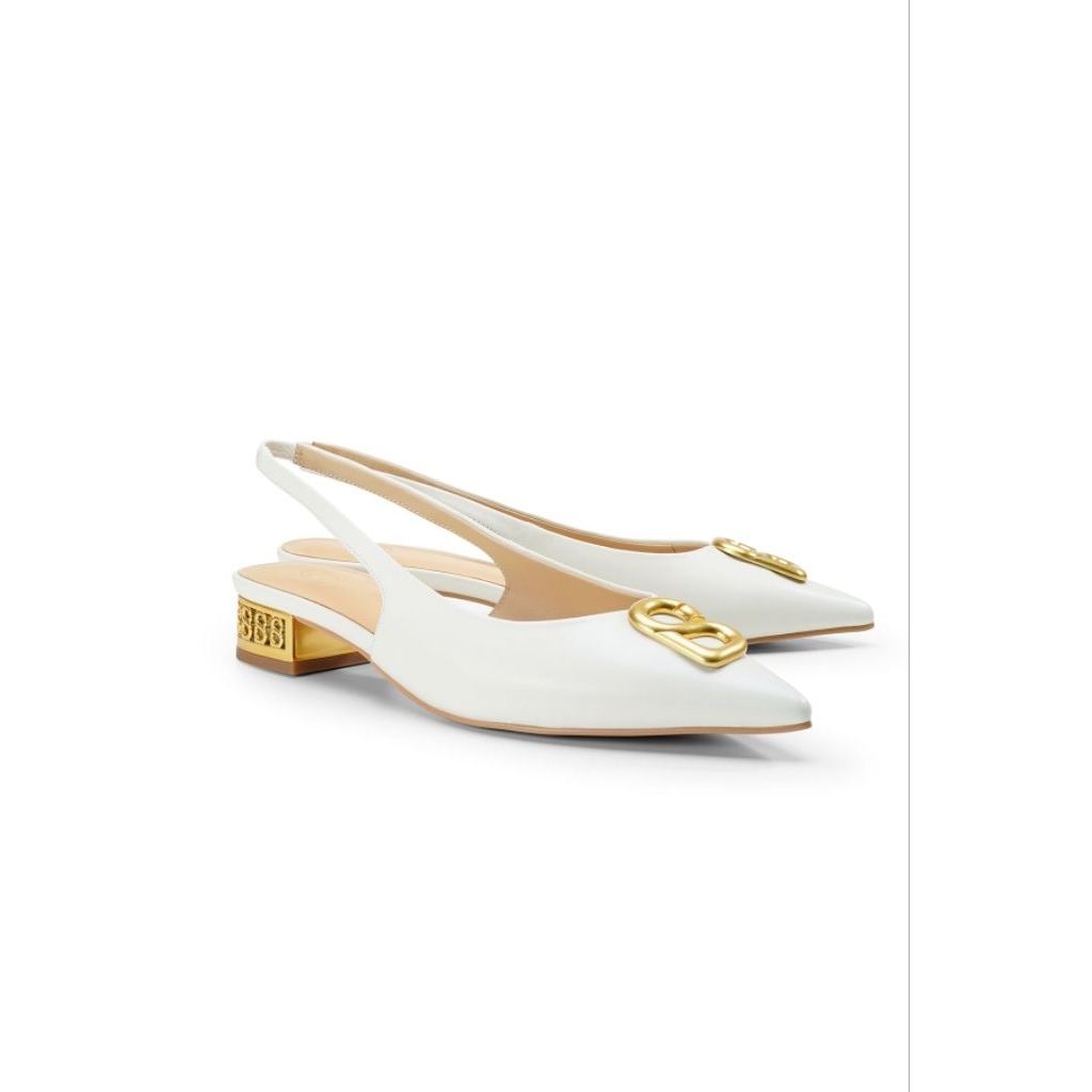 Milly Slingback Shoes White Buttonscarves Sepatu Kulit Original New