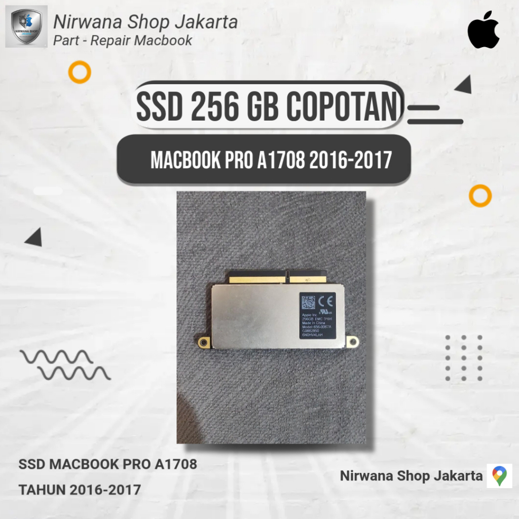 SSD Macbook Pro 256 Gb A1708 Tahun 2016-2017