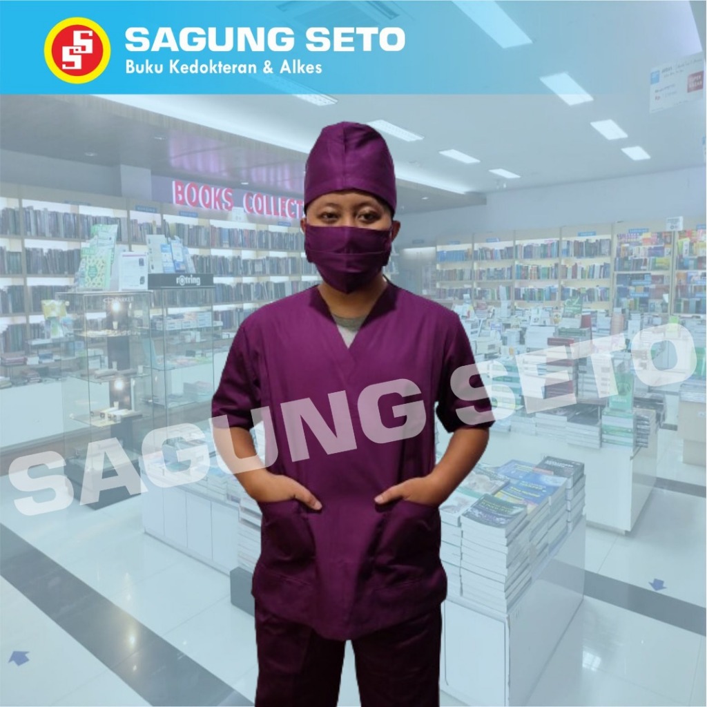 BAJU OK UKURAN M WARNA UNGU WINE LENGAN PENDEK KERAH V / BAJU OK / BAJU JAGA / BAJU SCRUB