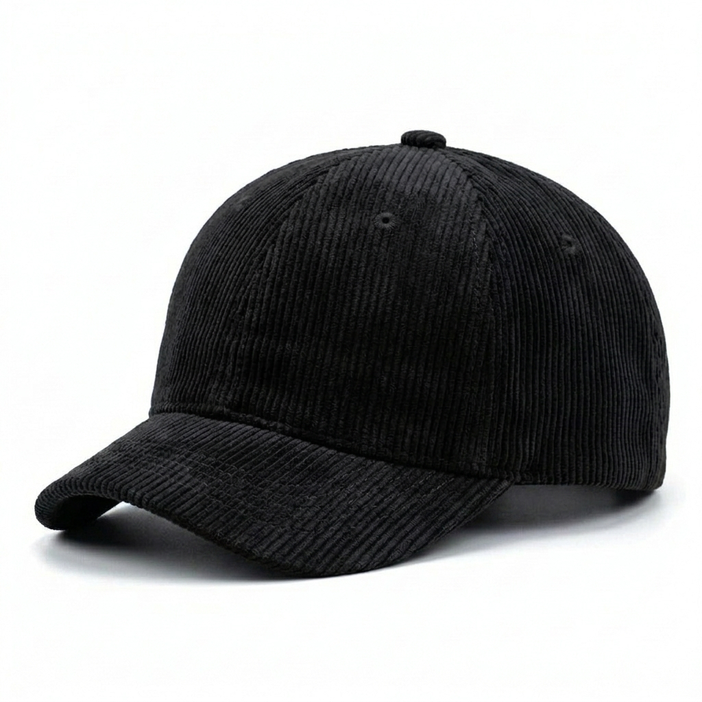 Topi baseball corduroy halus visor pendek unisex