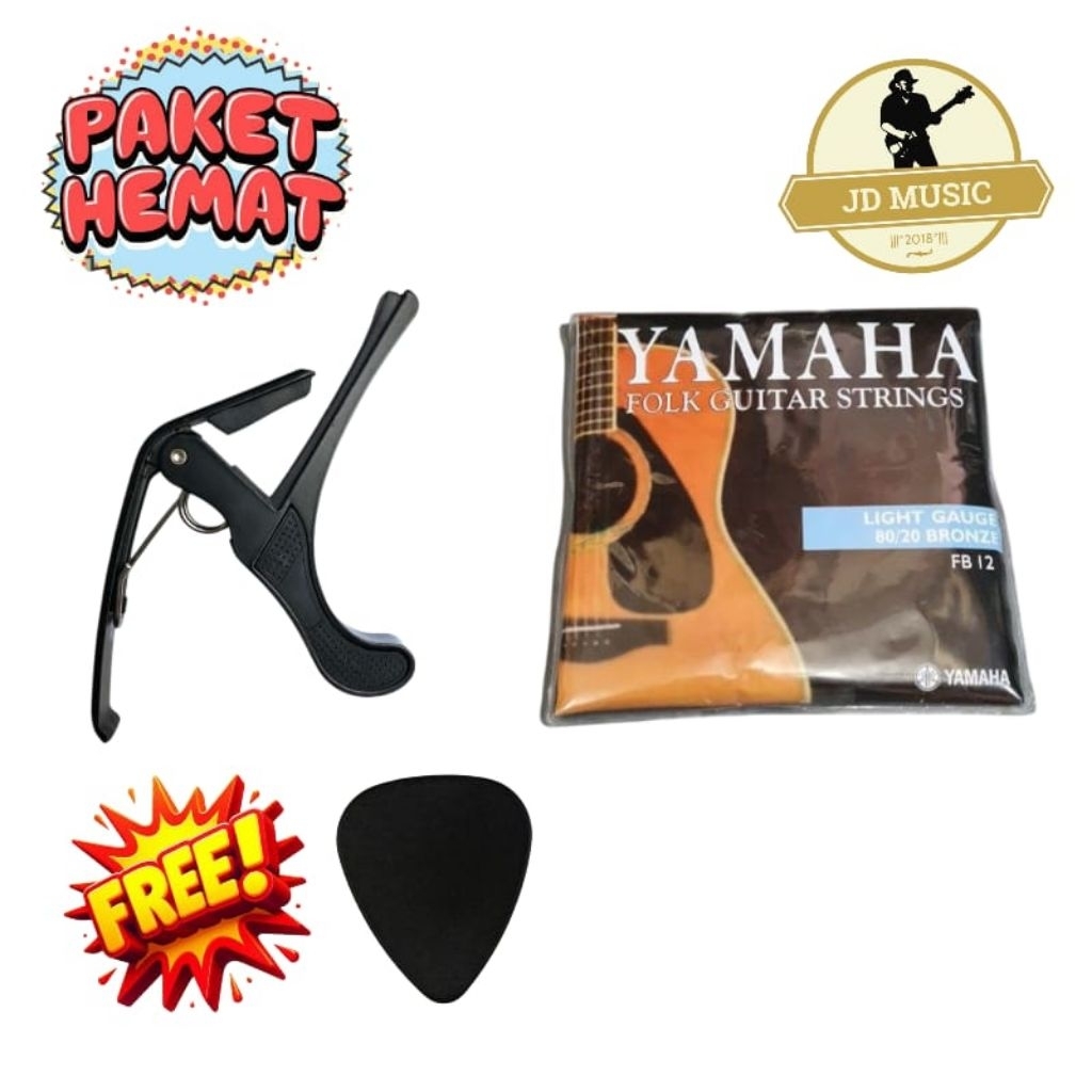 PAKET SENAR GITAR AKUSTIK YAMAHA & CAPO GITAR GRATIS 1 PICK LEBIH MURAH