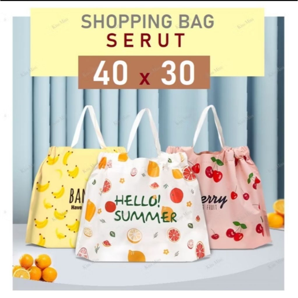 SHOPPING BAG SERUT - 40X30 - KANTONG PLASTIK - PACKAGING - GOODIE BAG