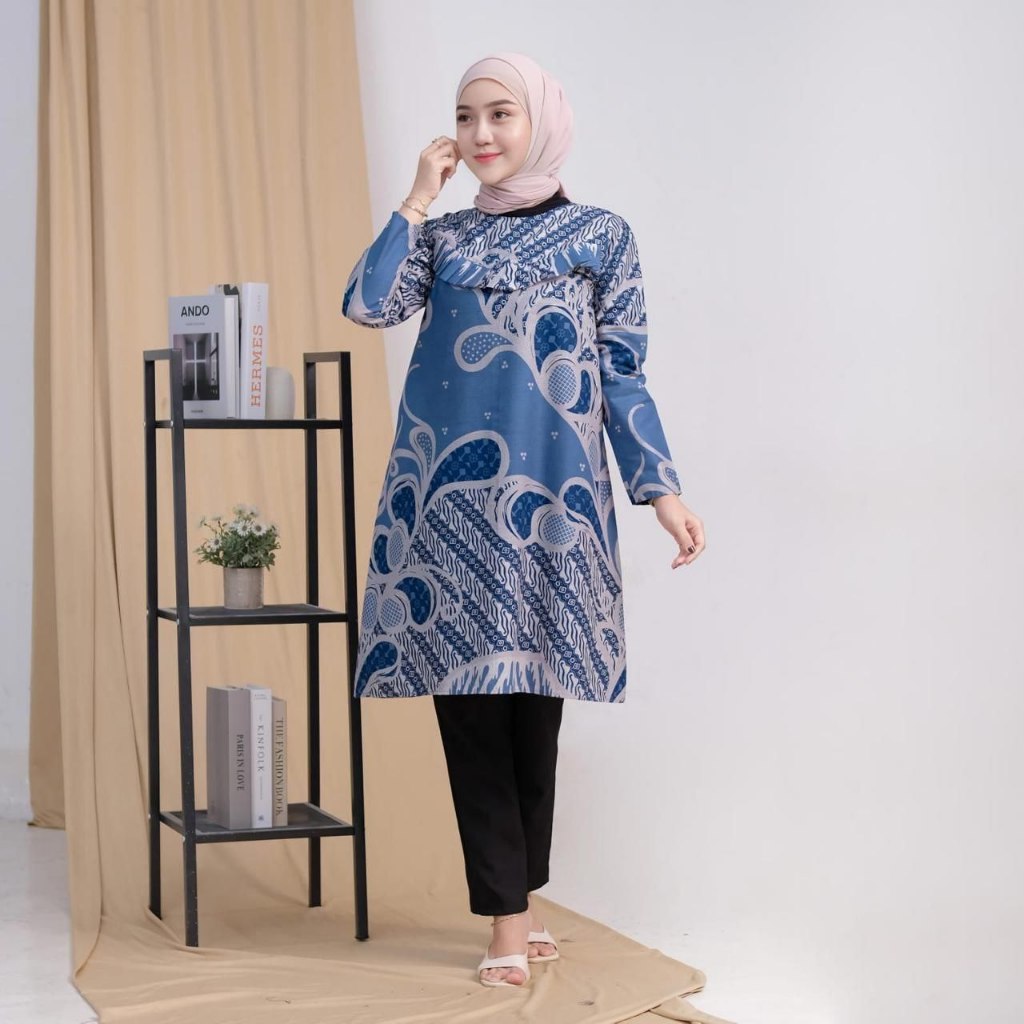 Tunik Batik Wanita Tunik Premium Bahan Kain Batik Halus by RAKUENBATIK