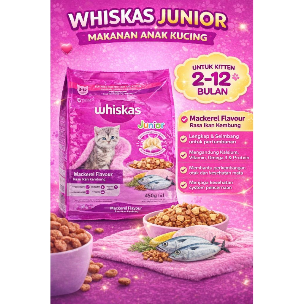 whiskas makanan kucing makanan kering/dry food