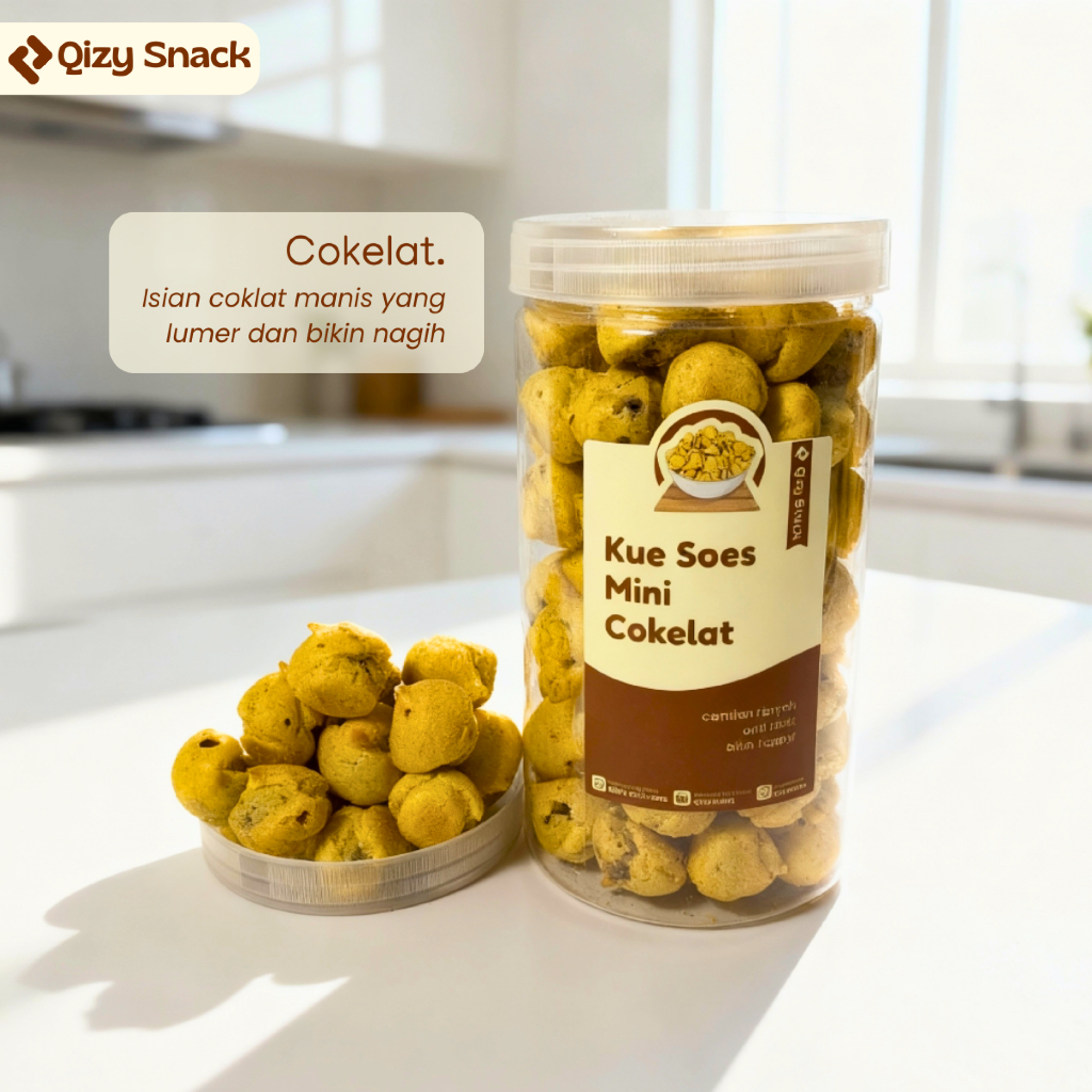 My_Genz Kue Soes Kering Mini Coklat Keju Meleleh Di Mulut - Qizysnack Camilan Enak Anti Ribet -