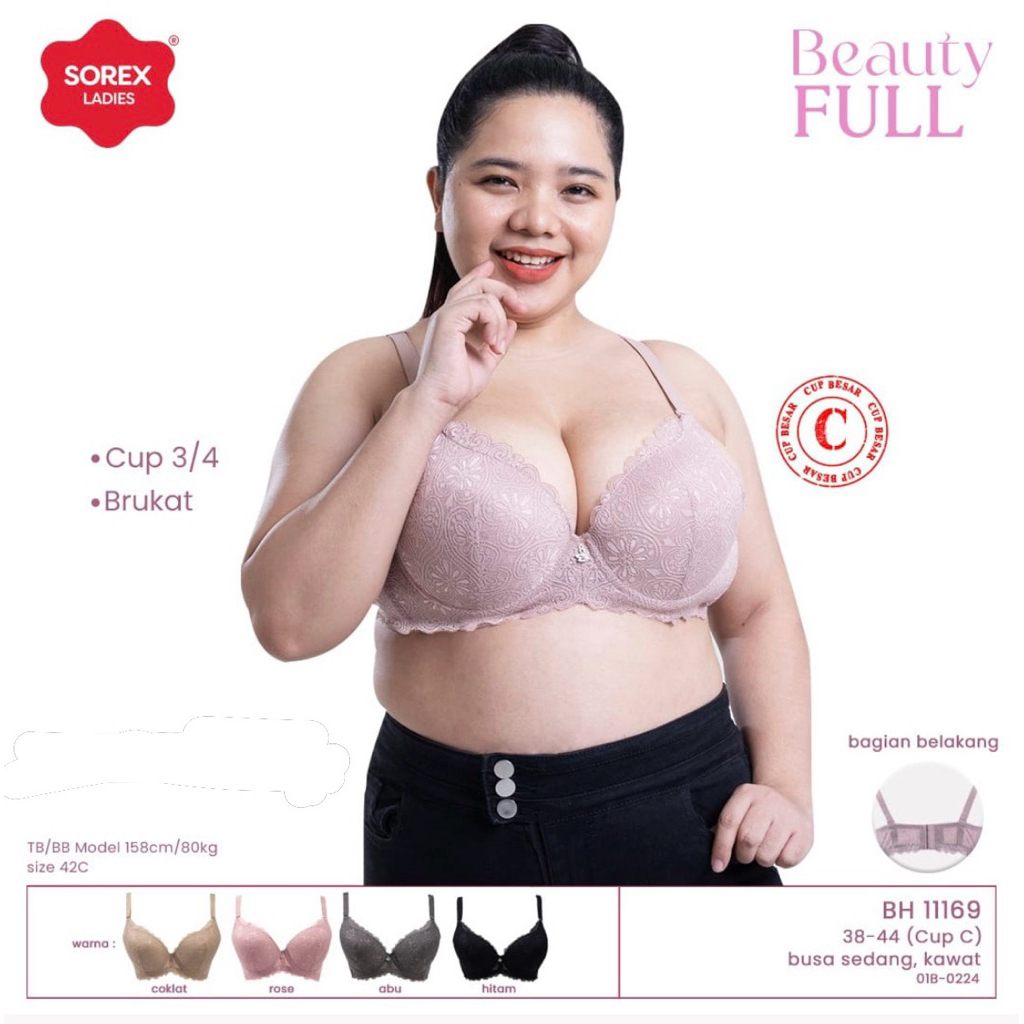 Sorex Bra 11169 Bh Busa Kawat Cup C 38-44 | Bh Brukat Sorex Cup Jumbo