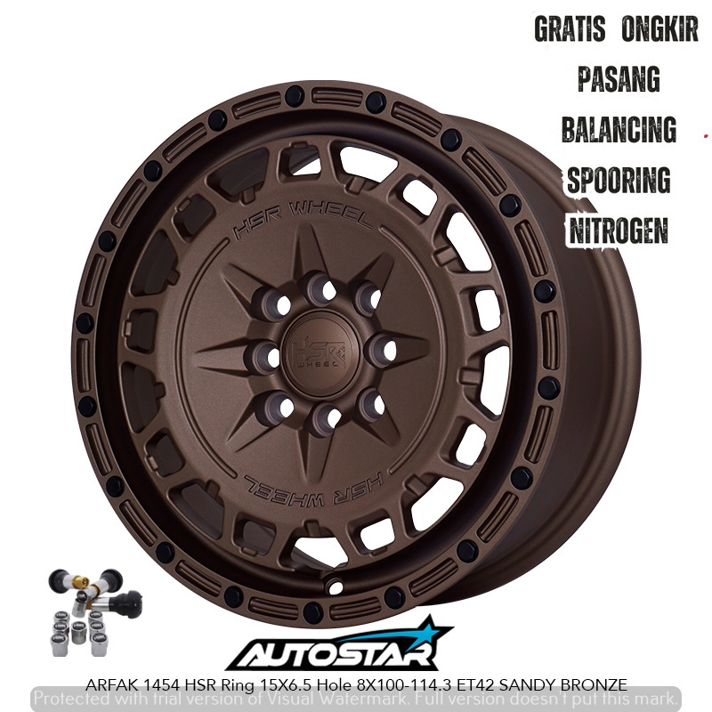 VELG MOBIL RACING MODEL RALLY HSR ARFAK R15 BRONZE COCOK UNTUK MOBIL AVANZA XENIA LIVINA BRIO AGYA