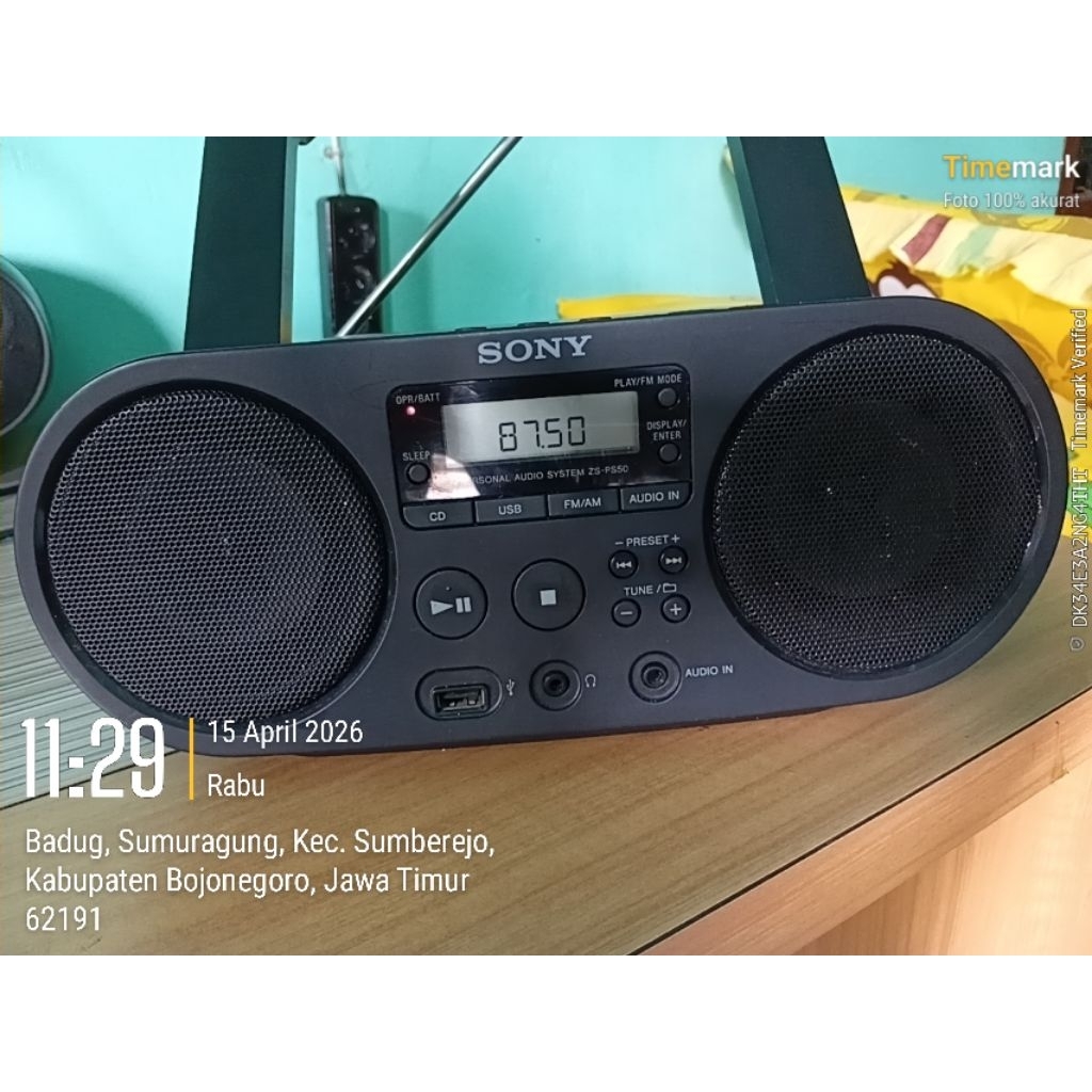 Radio/USB/CD musik Sony tipe ZS-PS50 Digital Second Normal semua