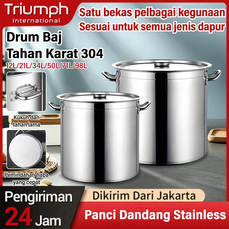 Panci Dandang Kukus Stainless Steel 304 / Panci Jumbo Tebal / Dandang Stainless Steel 304 Tebal Panc