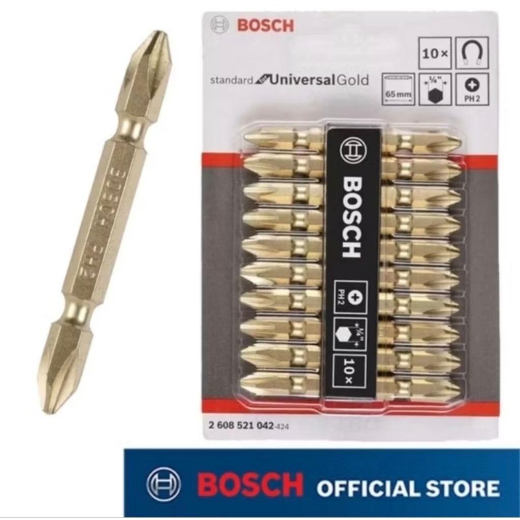Mata Obeng Angin PH2x65mm + kuning BOSCH/Mata Obeng Gypsum PHx65mm + BOSCH