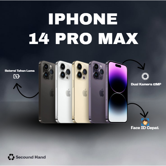 IPHONE 14 PRO MAX WIFI ONLY 128GB/256GB SECOND FULLSET