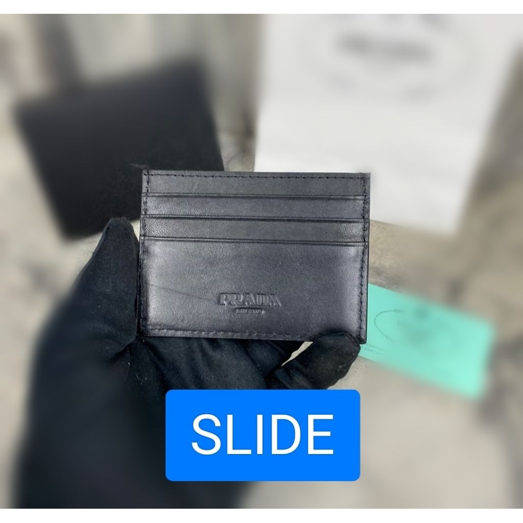 CARD HOLDER DOMPET KARTU BRANDED PRIA PD 10207 BLACK LEATHER MIROR