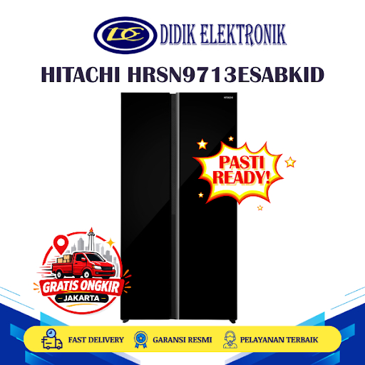 ( KHUSUS LUAR KOTA ) HITACHI HRSN9713ESABKID KULKAS  Side by Side Quick Freeze, Kompresor Inverter 6