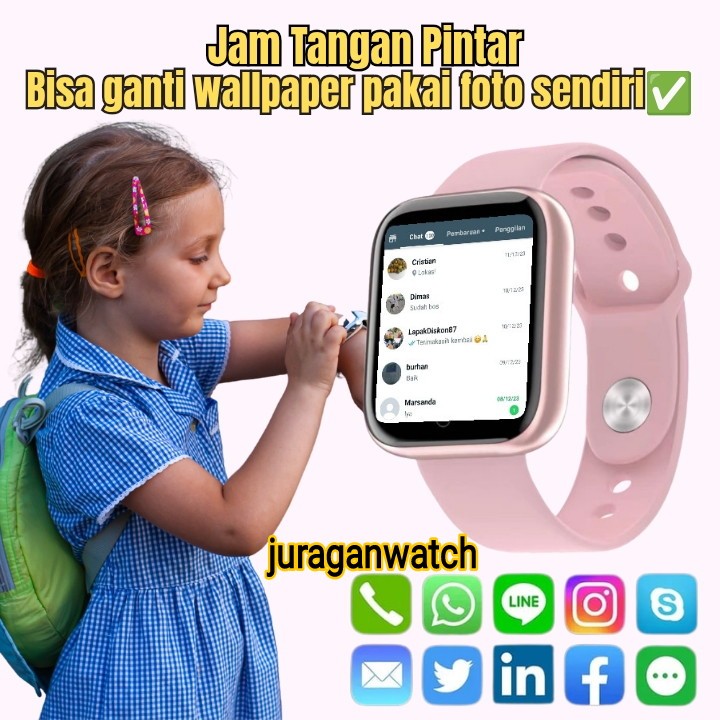 Jam Tangan Pintar Anak Pria Wanita Dewasa Smartwatch Terbaru Olahraga Sensor Detak Jantung Monitor K