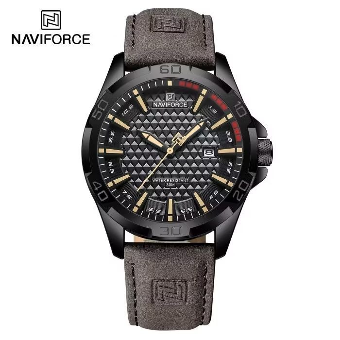 JAM TANGAN PRIA NAVIFORCE 8023 ORIGINAL ANALOG LEATHER STRAP