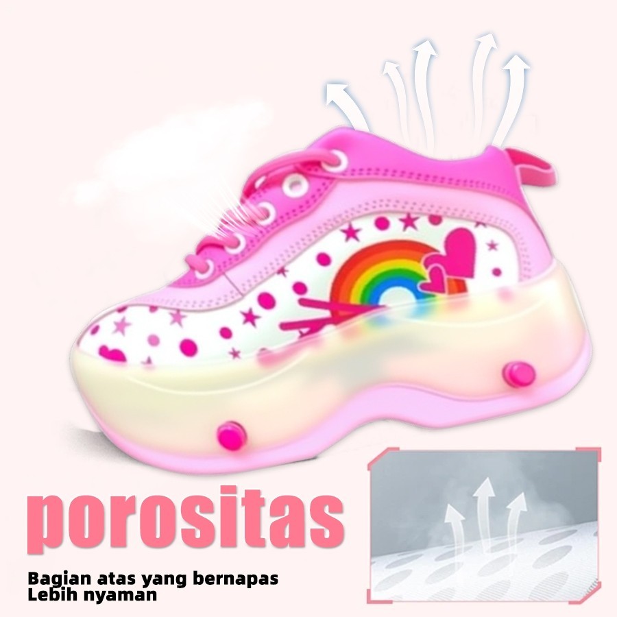 sepatu roda LED anak perempuan sepatu roda anak laki laki sepatu roda anak perempuan 3-12 tahun