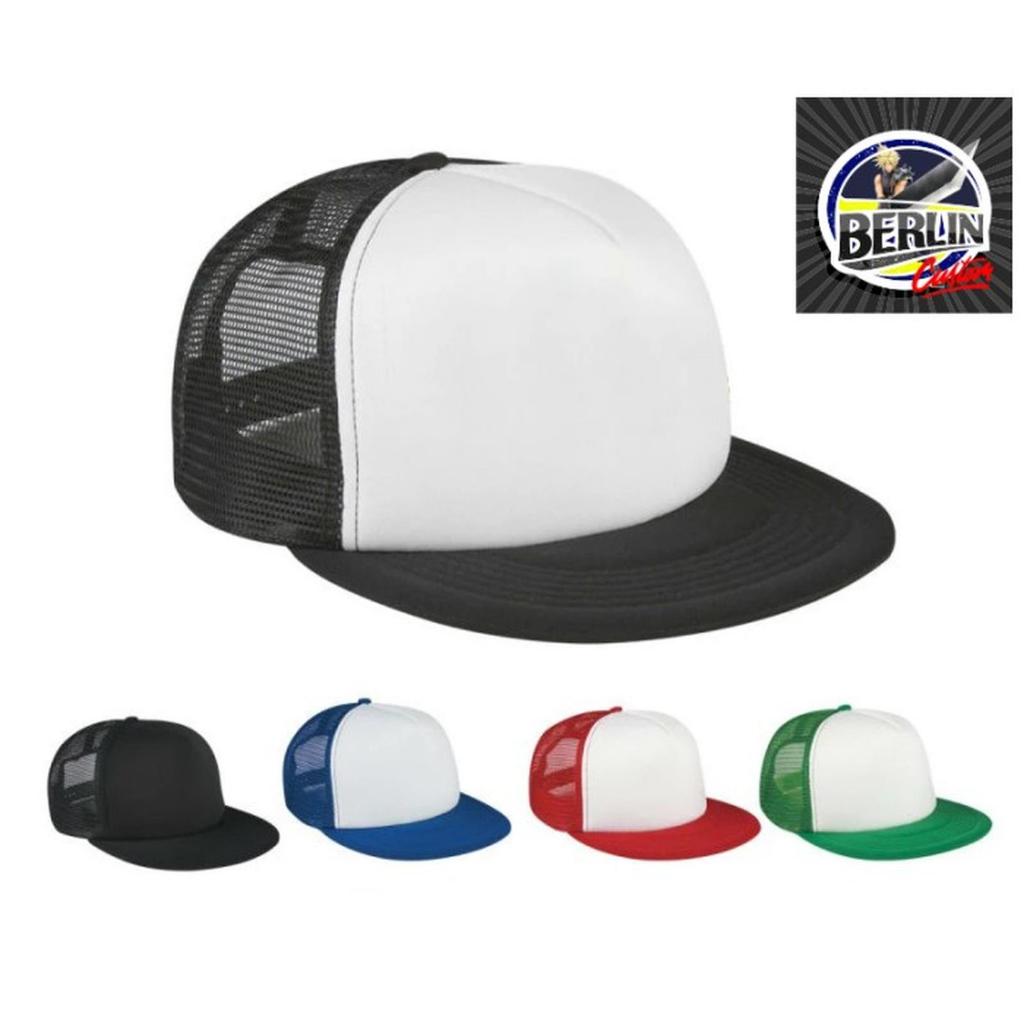 BEST PROMO Topi SNAPBACK Trucker Jaring Hat Cap Distro Lidah Lurus banyak Warna LOGO TULiSAN NAMA GA