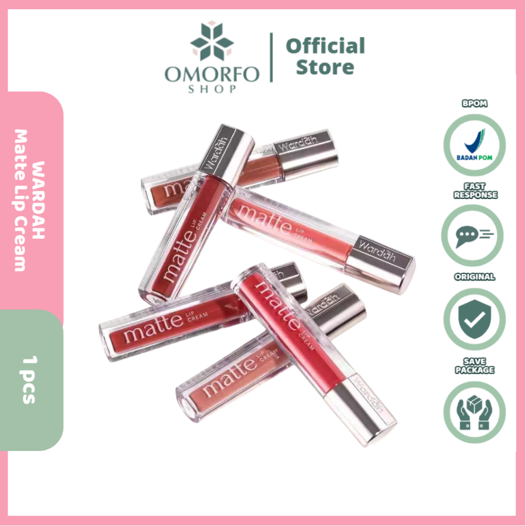 [Omorfo] Wardah Exclusive Matte Lip Cream | Matte Lip Cream 4 g Warna Intense dan Tahan Lama Matte F