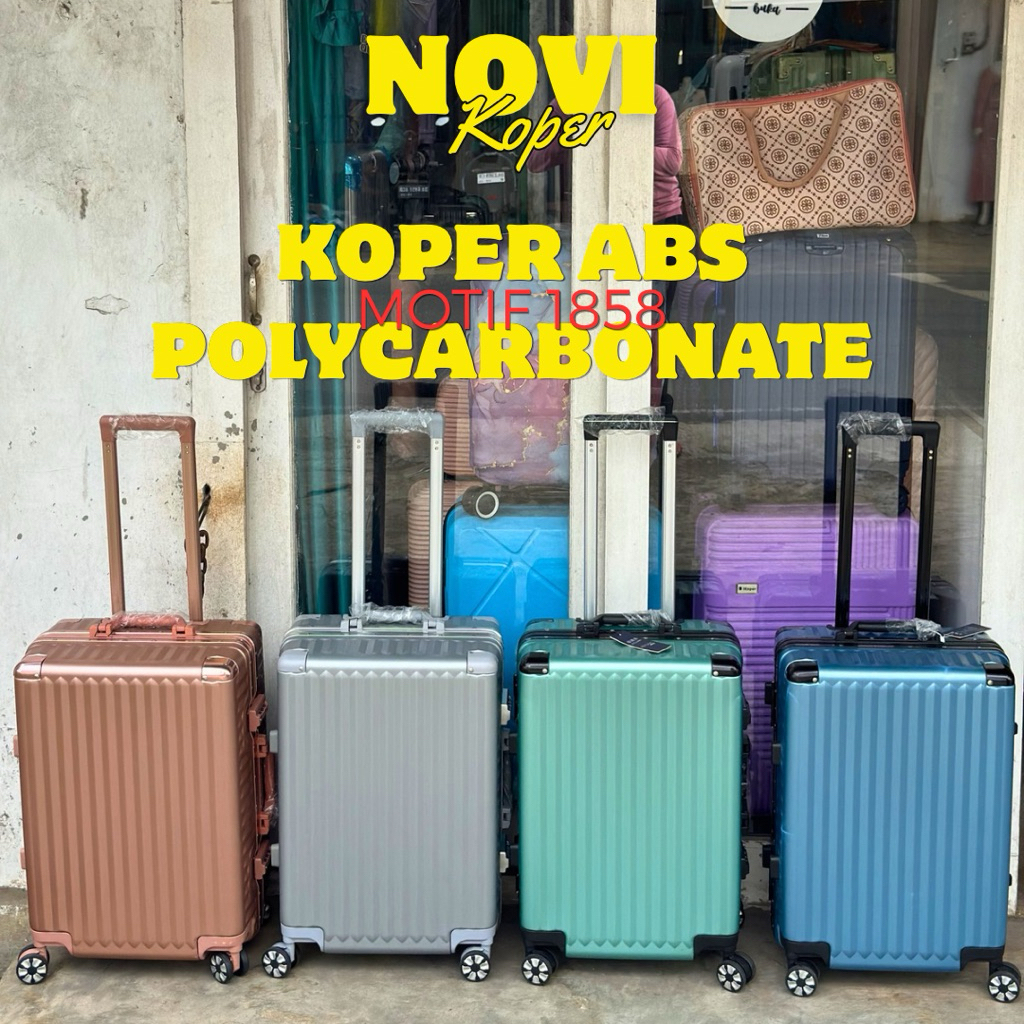 NOVI KOPER 22 MOTIF 1898 INCH ALUMUNIUM POLYCARBONATE DILAPISI ABS JERMAN ENGSEL LOCK TSA LOCK ANTI 