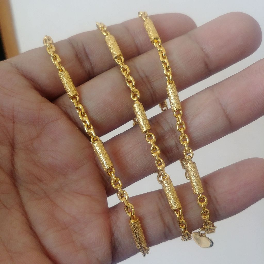 Gelang Balok Polos Rantai Nori Lapis Emas Kuning Gold Plated