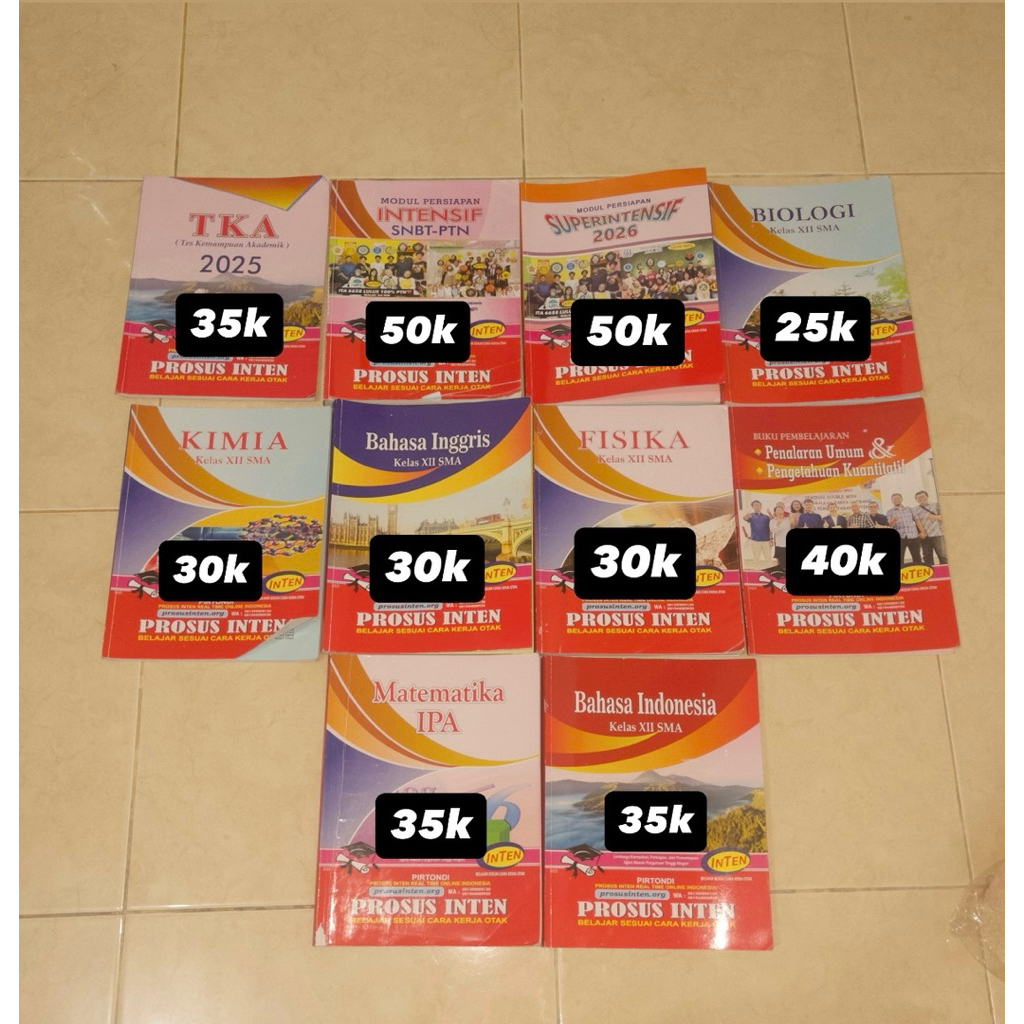 preloved buku inten, erlangga, edulab, go <3