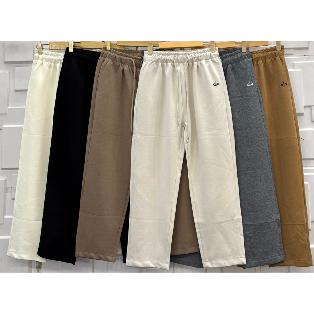 Celana baggy kaos fleece JinLing bordir alo