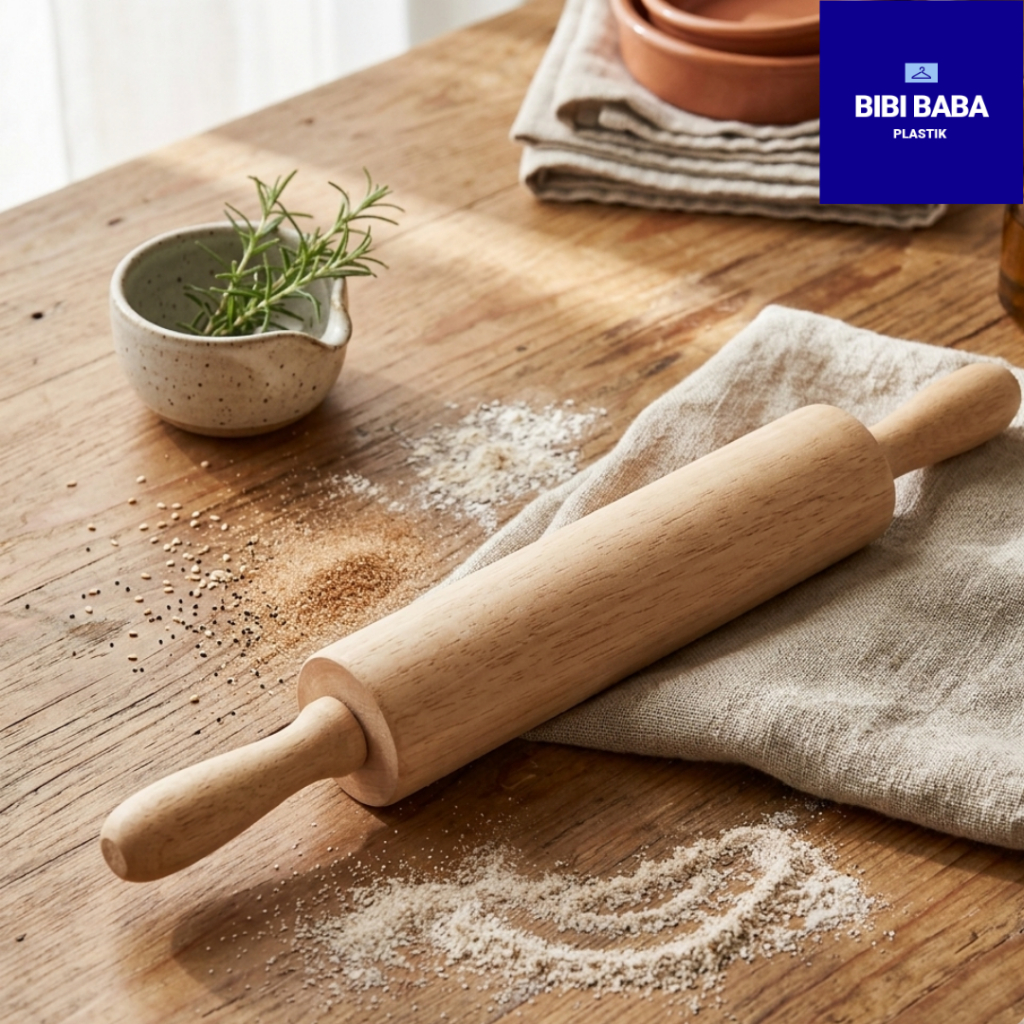 Rolling Pin Kue Gagang Polos / Gilingan Adonan Rollpin Kayu
