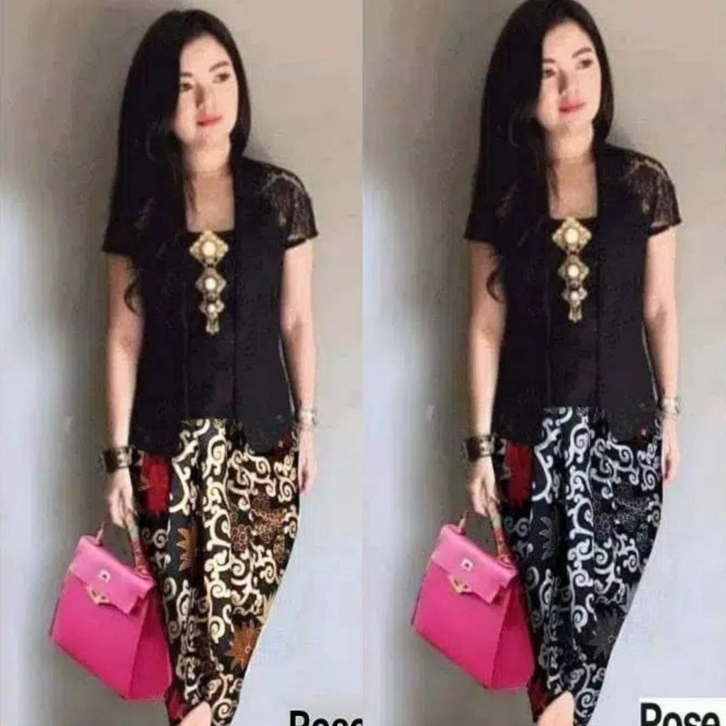 REAL VIDEO PR2615 Setelan Rok Batik Kebaya Bunga 2in1 / Pakaian Setelan Wanita / Baju Kebaya Batik M