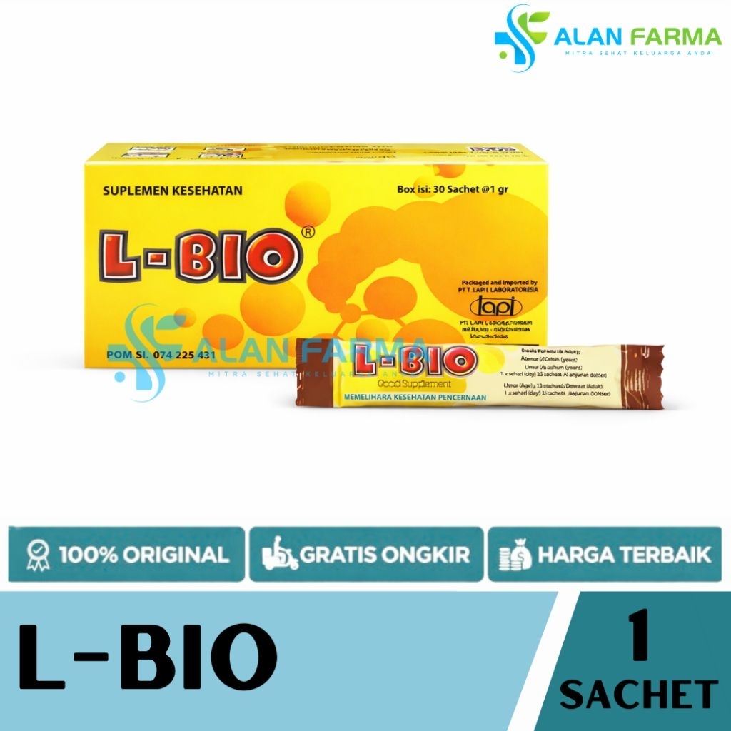 L Bio Saset 1 Sachet | L-Bio Sachet | Suplemen Pencernaan Bayi Anak Dewasa