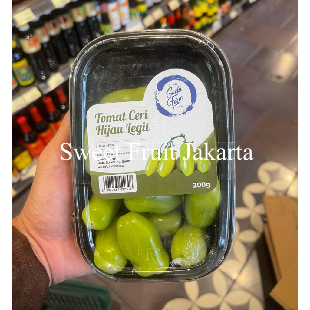 Tomat Ceri Hijau Legit / Tomat Hajau Manis Fresh 200grm / Pack