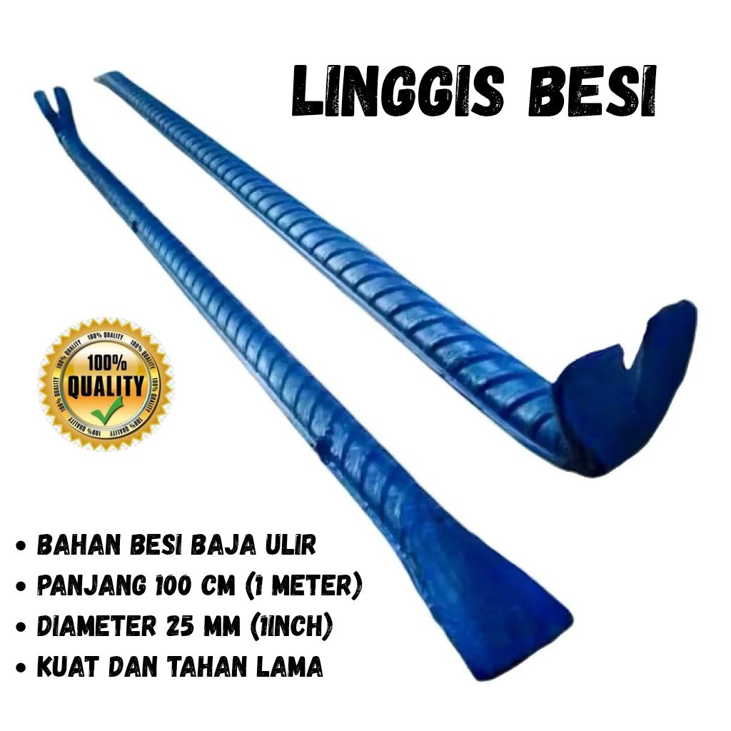 Linggis Besi Baja Ulir 25mm Panjang 1 Meter