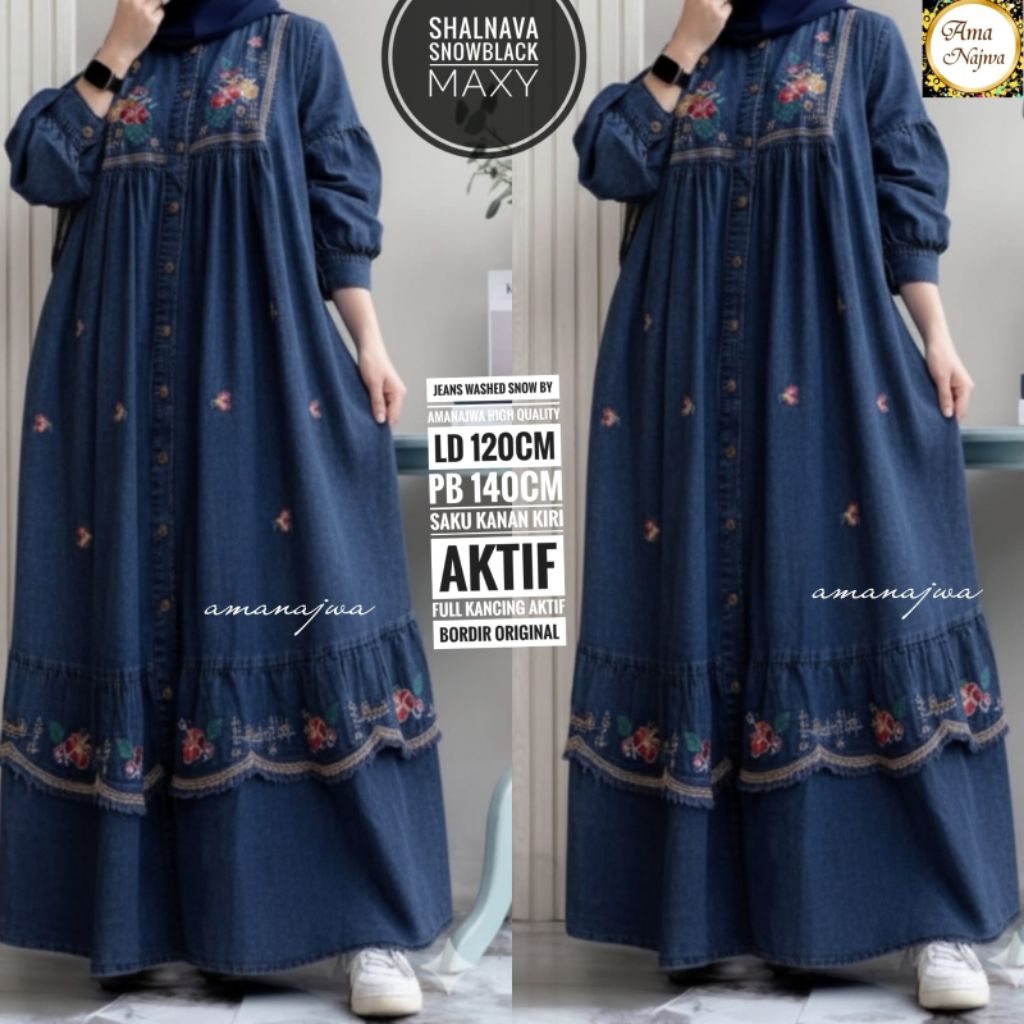 JUMBO LD 120 DAN LD 140 SHALNAVA GAMIS BAJU WANITA BY AMANAJWA