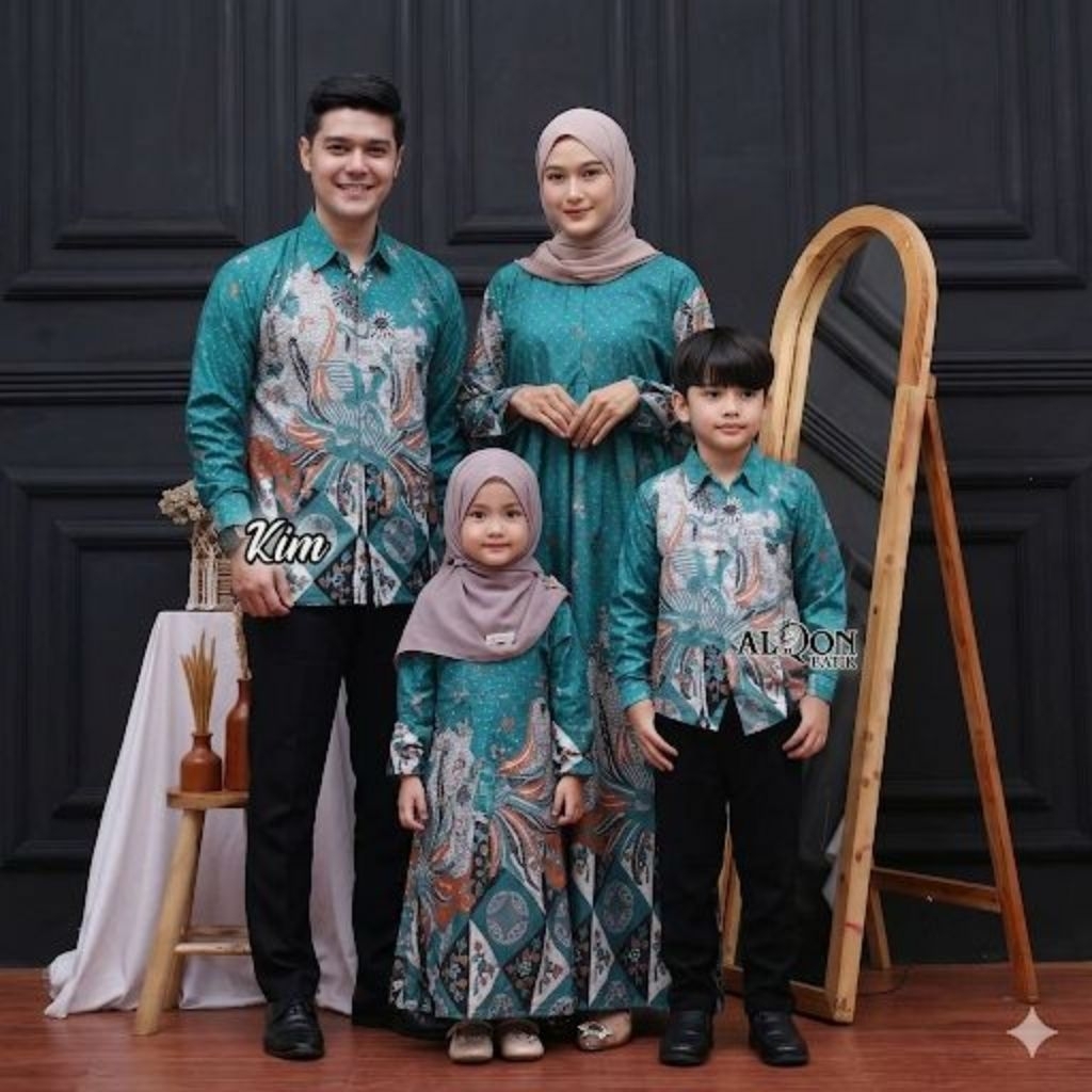 BATIK COUPLE KELUARGA TERBARU | MOTIF AYAM WARNA HIJAU | SIZE M L XL XXL