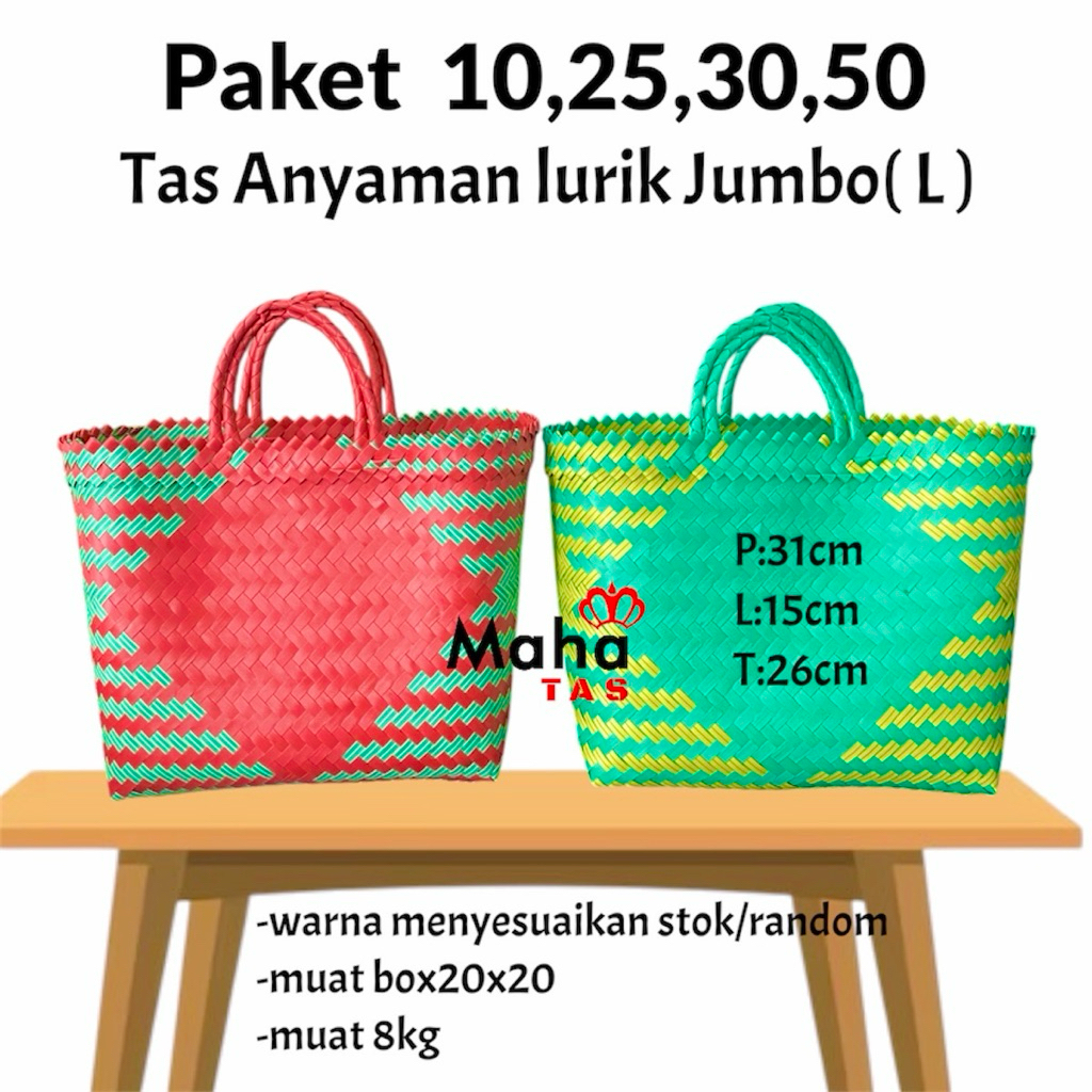 tas anyaman lurik jumbo L muat 8kg sembako tas hajatan tas syukuran  tas hempres lebaran