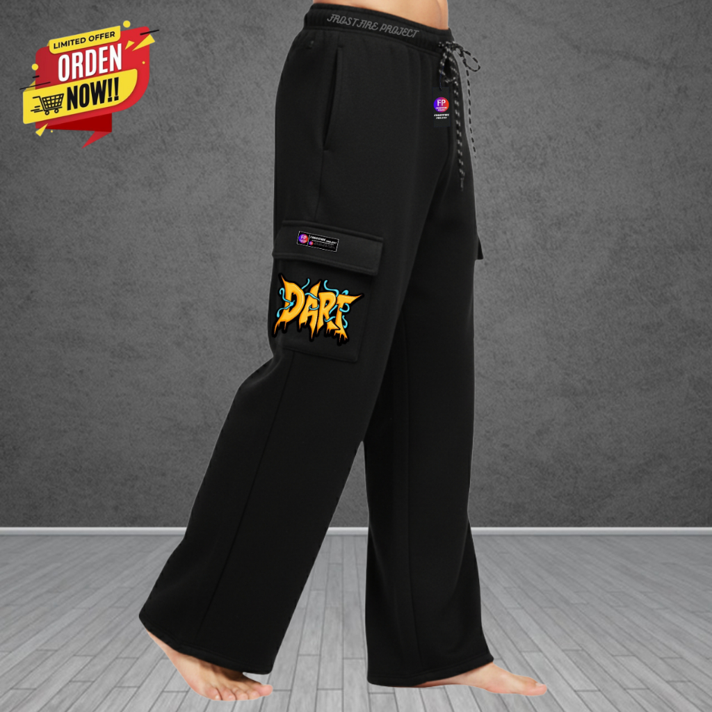 (COD) Celana Panjang Pria Cargo Long Pants Laki Laki Warna Hitam Putih  Bawahan Kasual Kantong Sampi