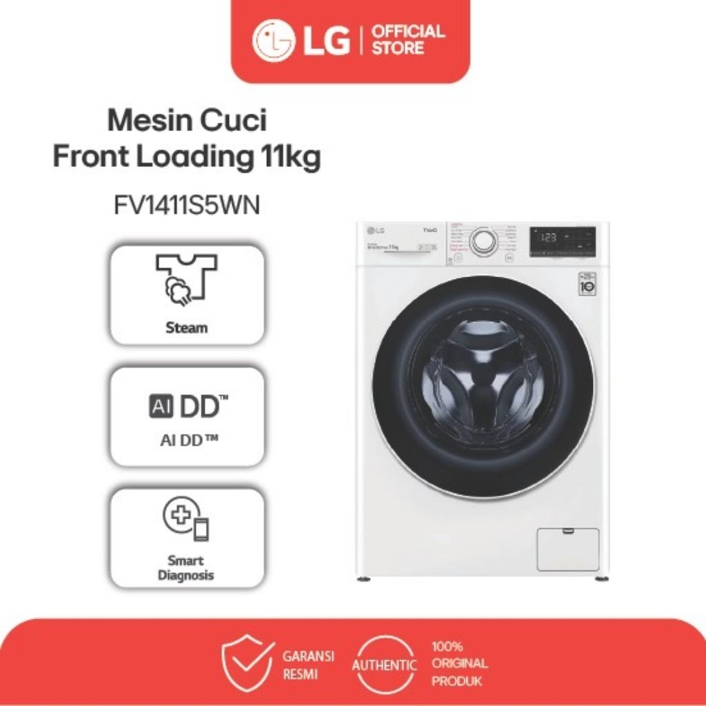 MESIN CUCI FRONT LOADING LG FV1411S5WN (11KG)