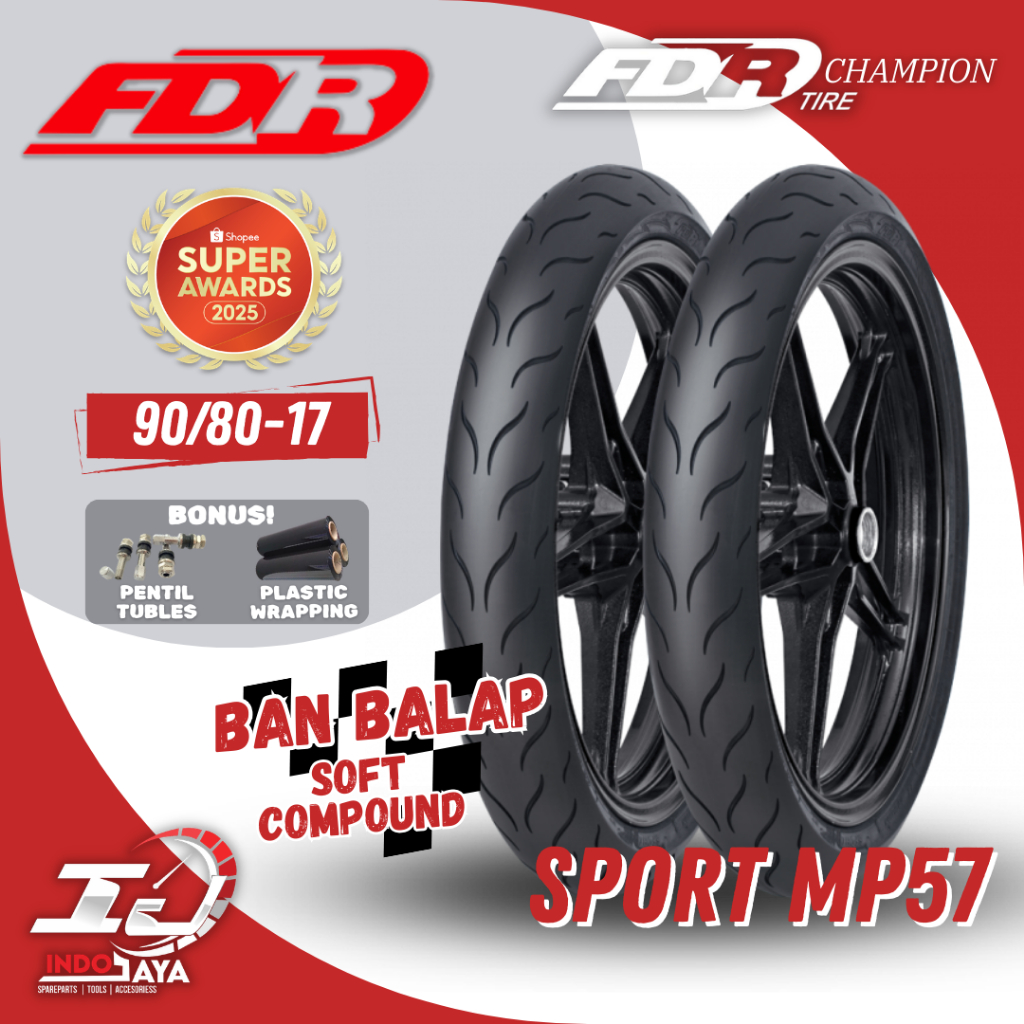 (READY COD) BAN LUAR FDR CHAMPION SPORT MP 57 (90/80-17) RING 17 / -17 BAN BEBEK TUBELESS MP57 / MP-