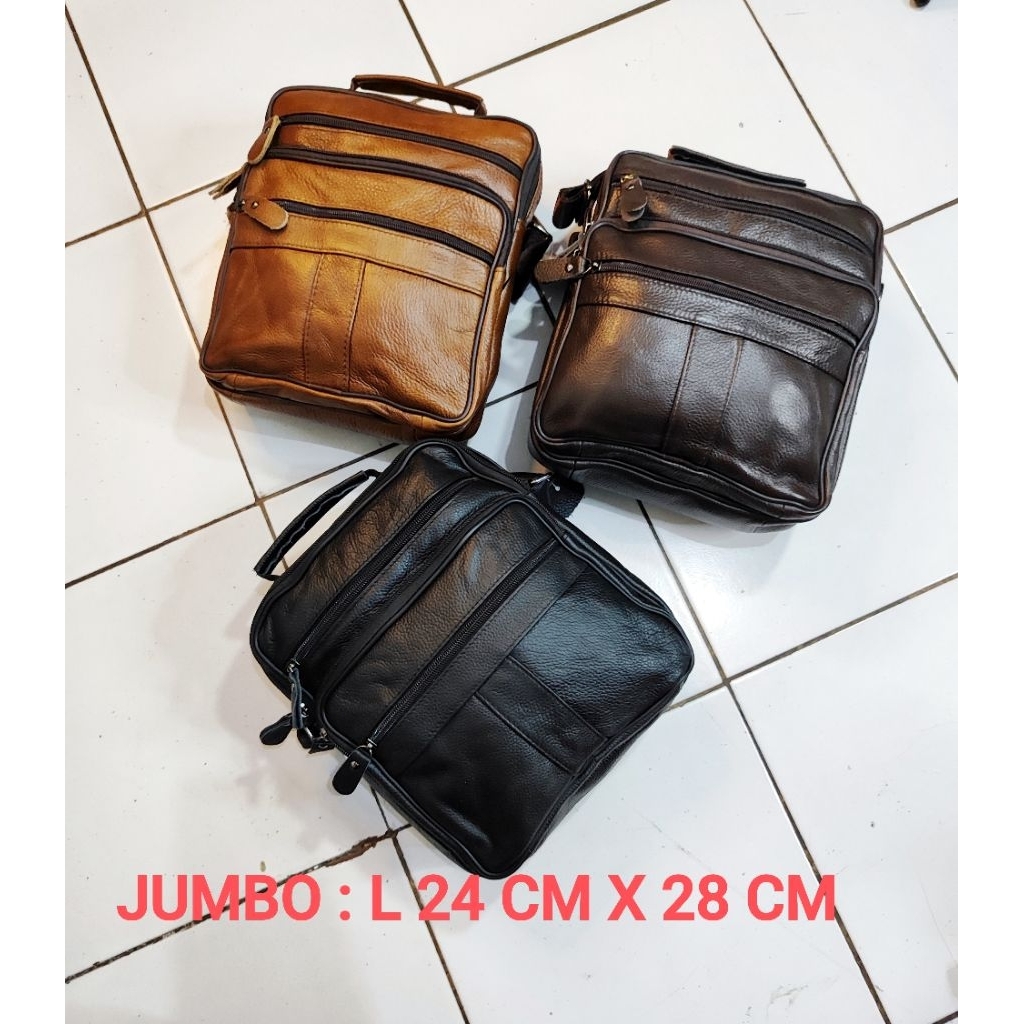 Tas Selempang Kulit Pria Ukuran Jumbo Tipe 406