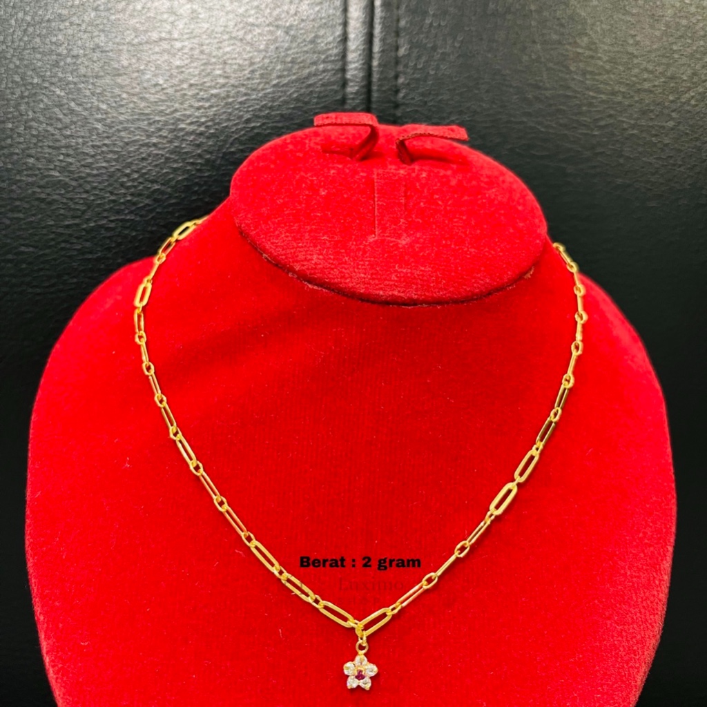 Kalung Anak Rantai Paperclip Emas Muda